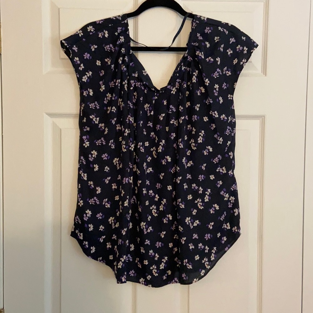 Joe Fresh Black Floral Blouse